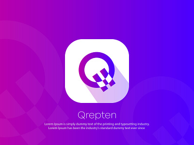 Qrepten app brand branding business crypto cryptocurrency gradient icon identity letter lettermark logo logo design logo designer logo maker logo mark logos online vector visual