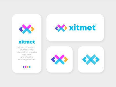 xitmet app brand branding creative design icon identity letter letter head lettermark logo logos mobile app modern tech technology ui vector visual x letter