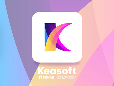 Keasoft app brand branding colorful creative gradient icon identity k letter letter letterhead lettermark logo logo design logo designer logo mark logos modern ui vector