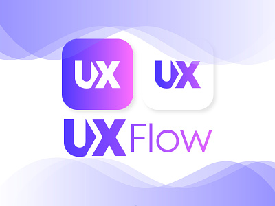 UX Flow brand branding creative designl flow gradient lettermark logo logo design logos modern simple software tech technology ui ux vector visual wordmark