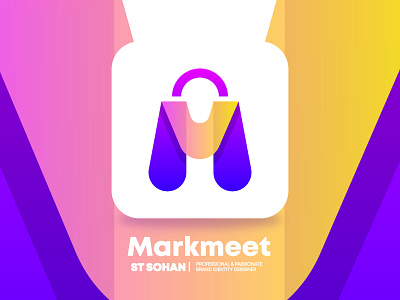 MarkMeet app brand branding business colorful creative ecommerce gradient icon identity logo logo design logo designer logo maker logos modern shop shopping vector visual