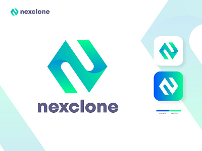 nexclone abstract app brand branding business creative gradient icon identity letter logo logo design logo designer logos modern software tech technology vector visual