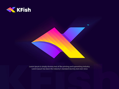 KFish branding creative logo fish fishing gradient logo k k creative logo k fish logo k fishing logo k letter k letter logo k logo k modern logo k unique logo letter lettermark logo modern logo trendy logo vector