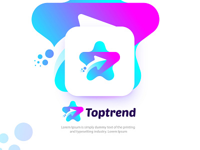 Toptrend app application branding creative logo design gradient logo icon logo modern logo modern tech logo pictorial mark logo software star star logo tech logo technology trendy logo ui web website