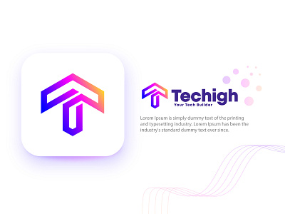 Techigh app brand branding creative logo design identity letter lettermark logo modern logo t letter t lettermark t logo tech technology trendy logo ui unique logo web website
