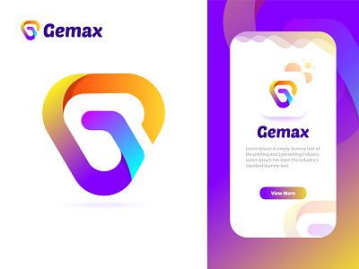 Gemax app application branding creative logo g letter g lettermark g logo gradient logo identity letter lettermark logo modern logo modern tech logo software trendy logo ui vector web website