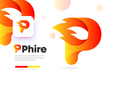 Phire app branding creative logo fire fire logo gradient icon identity letter logo modern logo p fire logo p letter p logo software trendy logo ui unique vector web