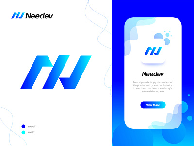 Needev app application branding coding creative logo gradient logo letter logo modern logo n letter n letter coding logo n lettermark n logo n programming logo n software logo n tech logo software trendy ui website