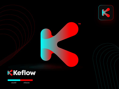 Keflow app application branding creative logo gradient logo k k letter k logo logo logos modern k logo modern logo software stsohan trendy logo ui unique logo vector web logo website