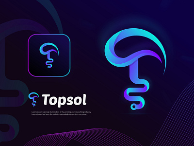 Topsol app branding design gradient logo icon identity letter logo modern logo modern logos software t letter t letter logo t logo tech tech logo technology trendy logo ui website