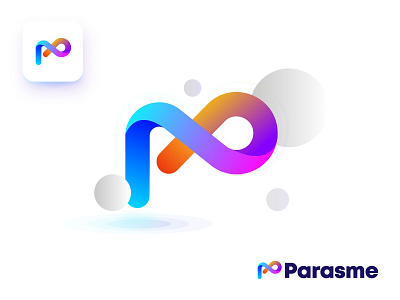 Parasme app branding creative logo design gradient logo graphic design icon identity infinity logo logo design logo designer modern logo software tech logo technology logo vector website