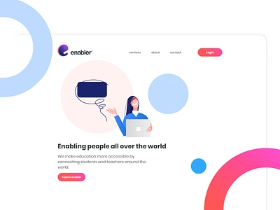 Enabler Landing UI - Empowering your dreams clean colors landing landingpage landingpagedesign minimal ui uidaily uidesign uidesigner uidesigns uiux web webdesign website design