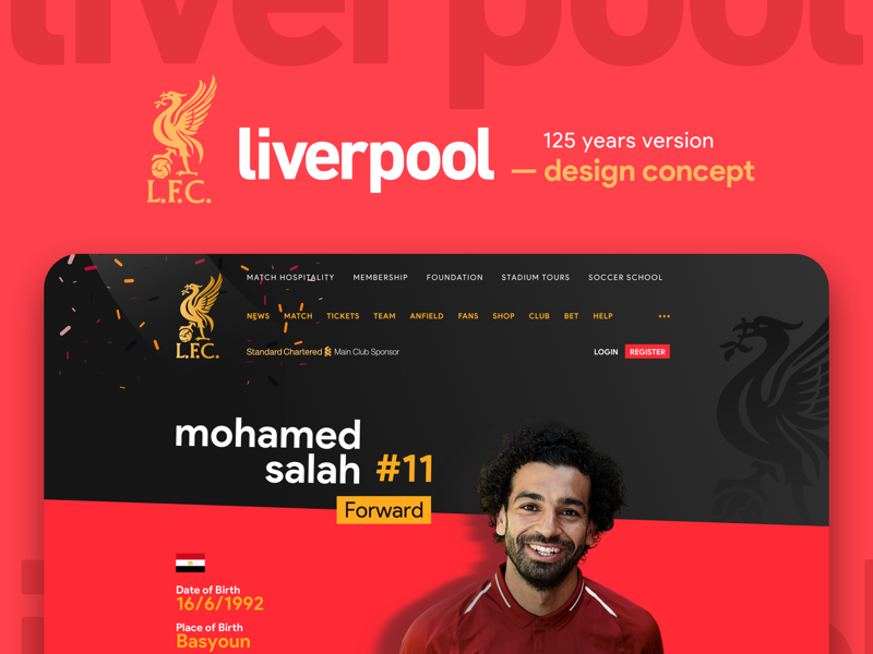 Liverpool 125 years anniversary edition design concept mosalah liverpool football ux ui