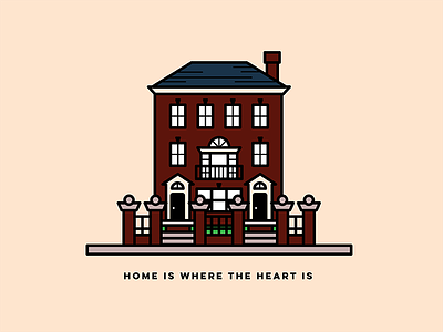 Home is where the Heart is ave brick home house monument richmond rva street vector