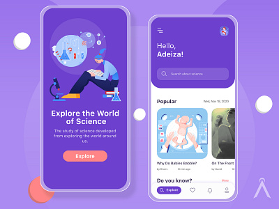 Science Research App UI Concept