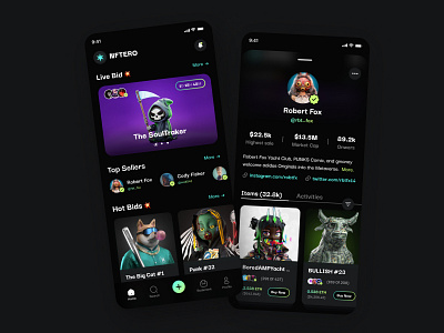 NFTERO – Crypto NFT iOS UI Design