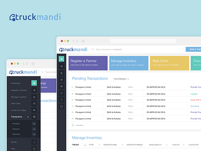 Truckmandi Dashboard chart creative dashboard design flat flat design interface material design truckmandy ui ux web