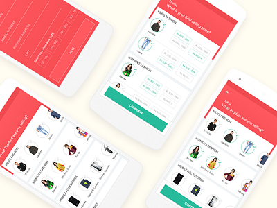 Onboarding and personalize store process 2d android app concept design interface mobileapp onboarding personalize process shopping ui