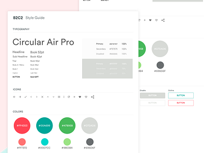UI Styleguide app button color focus icons material sketch styleguide typography ui