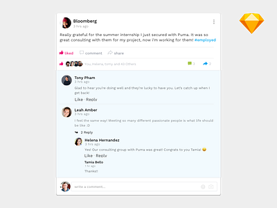 Post with Comments app comment download facebook freebie groups sketch social ui ux