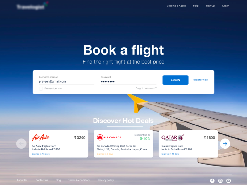 Travel B2B Landing page by Praveen Tewatia on Dribbble