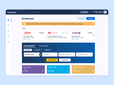 Travel Agent Booking System - Travelogist dashboard