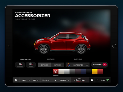 Nissan Personalization Studio automotive digital product responsive retail tablet