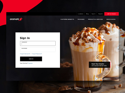 Aramark Refreshments Sign In coffee form form design login login design register sign in