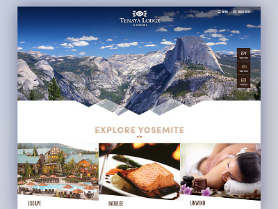 Tenaya accommodations home homepage hotel lodging mountains national park nature website website design yosemite yosemite national park