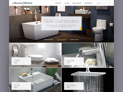 Bathroom Categories bathroom bathtub category page ecommerce faucet grid mosaic shopping shower sink toilet website website design