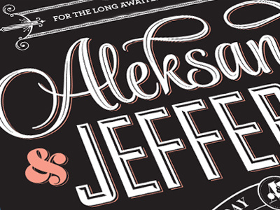 Aleksandra & Jefferson black invitation script type typography wedding