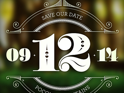 09.12.14 circle numbers ornaments save the date seal type typography vintage vintage typography
