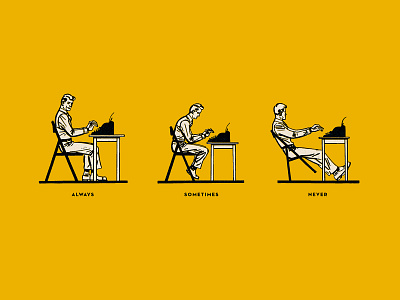 Typing Postures illustration posture typewriter vintage