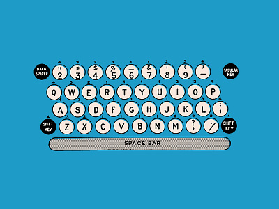 Typewriter Keyboard illustration key keyboard typewriter vintage