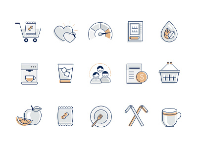 Icons coffee icon design iconography icons iconset line shopping snacks