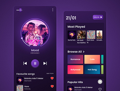 A music app branding design graphic design mobile music music app typography ui ux