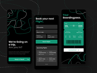 Boarding Pass UI concept airplane app design boarding app branding design graphic design ticket app ui ui concept ux