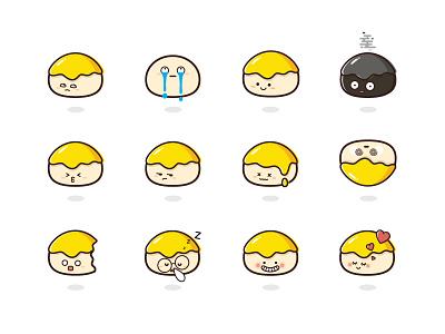 Emojis chinese food emoji illustration pineapple bun