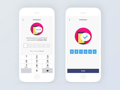 Phone number verification app illustration phone number pink verification
