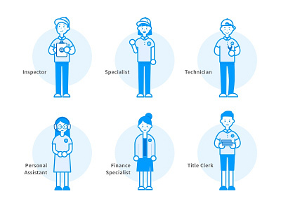 Beepi Characters assistant girl guy illustration inspector person technician