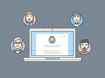 Resume avatars character illustration people vector