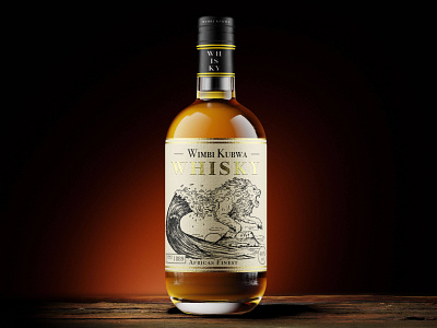 Wimbi Kubwa Whisky Label Mockup digital art illustration packaging whiskey and branding whisky