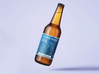 Hard Day IPA beer beer label bottle label digital art illustration packaging