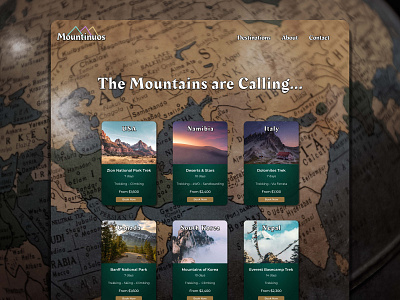 Mountinous – Travel Website Landing Page branding design digital art figma landing page travel ux