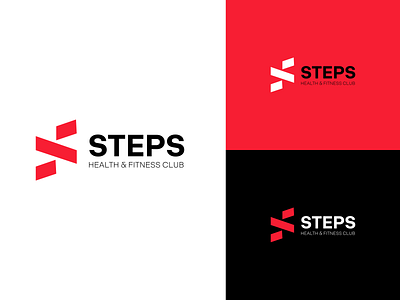 Steps Fitness & Health Club || Visual identity branding design fitness flat graphic design gym icon illustration logo logo design minimal typography
