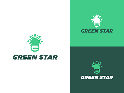 GREEN STAR For Solar Energy branding design eco energy flat graphic design icon illustration logo minimal solar vector