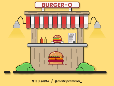 Flat Design Gerobak Burger burger figma flat illustration flatdesign food foods vacation