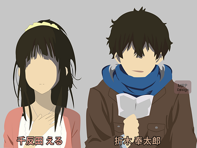 Flat Design   Oreki x Chitanda