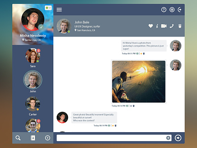 MaveChat app app chat flat icons interface lettering profile social ui user