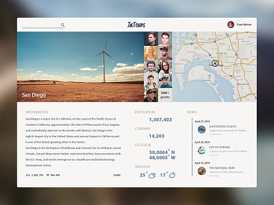 InTours app app application design flat icons interface social ui user ux